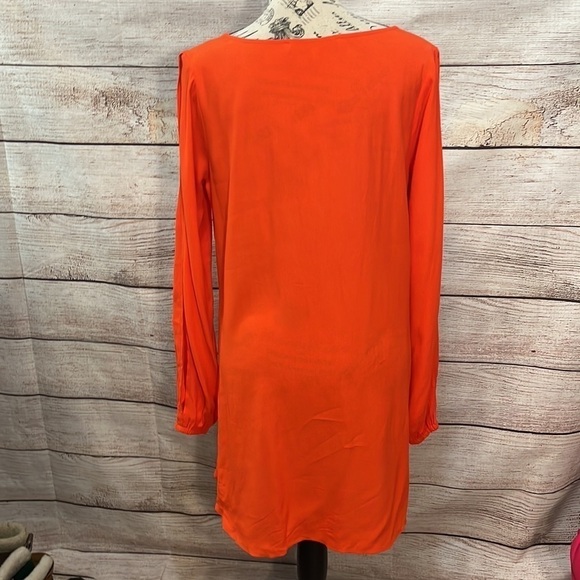 Lovers + Friends Gracie Mini Dress Split Sleeves V-neck in Coral Reef Size Small - Picture 7 of 12